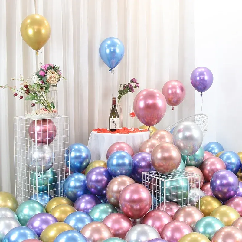 10 inç krom lateks balonlar