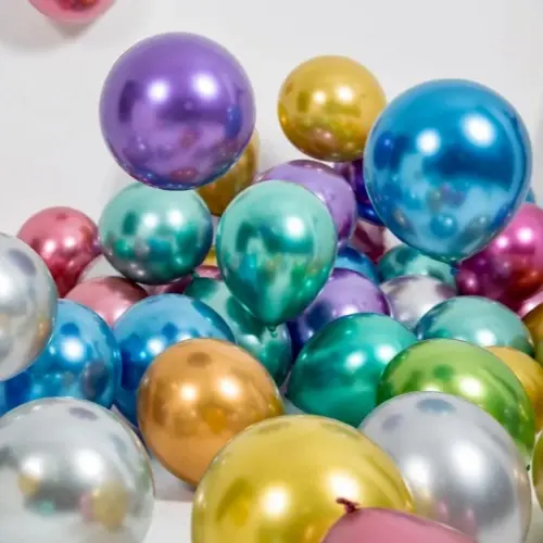 10 İnç Metalik Krom Lateks Balonlar