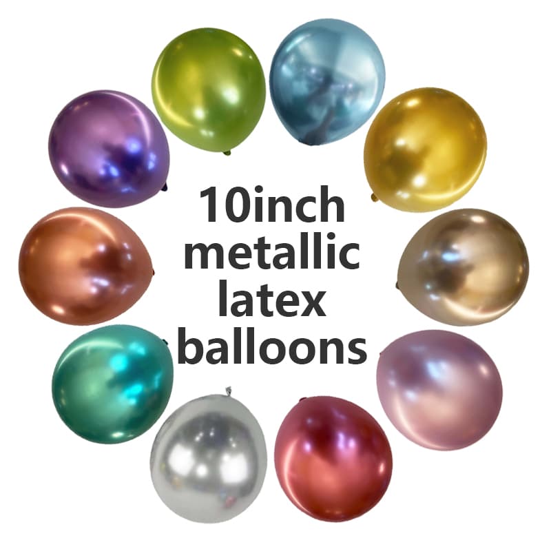 10 İnç Metalik Lateks Balonlar