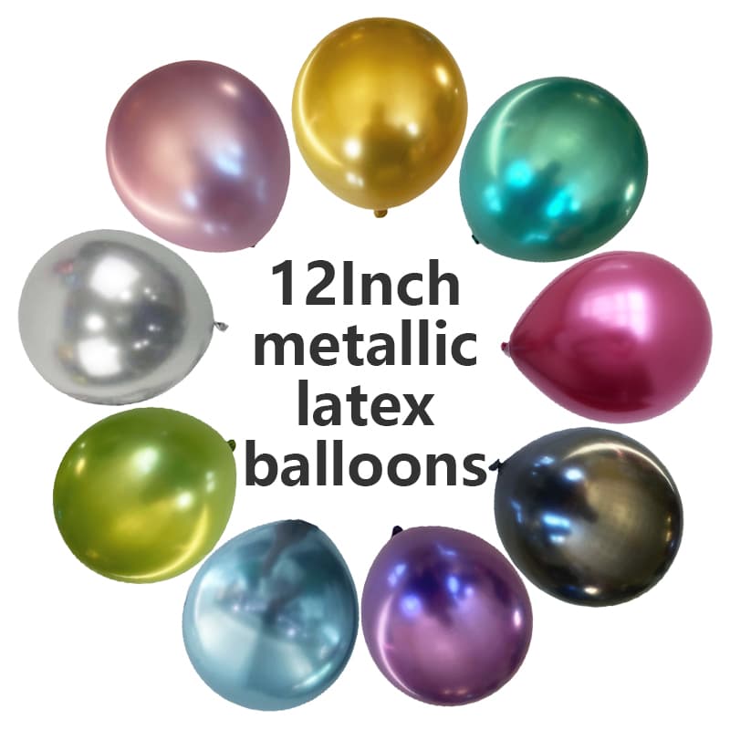 12 İnç Metalik Krom Lateks Balonlar