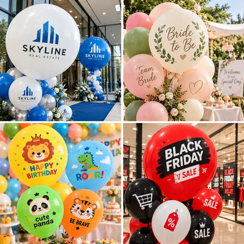 Özel Logo Lateks Balonların Toptan Satışı: Baskı Boyutlarını Seçme