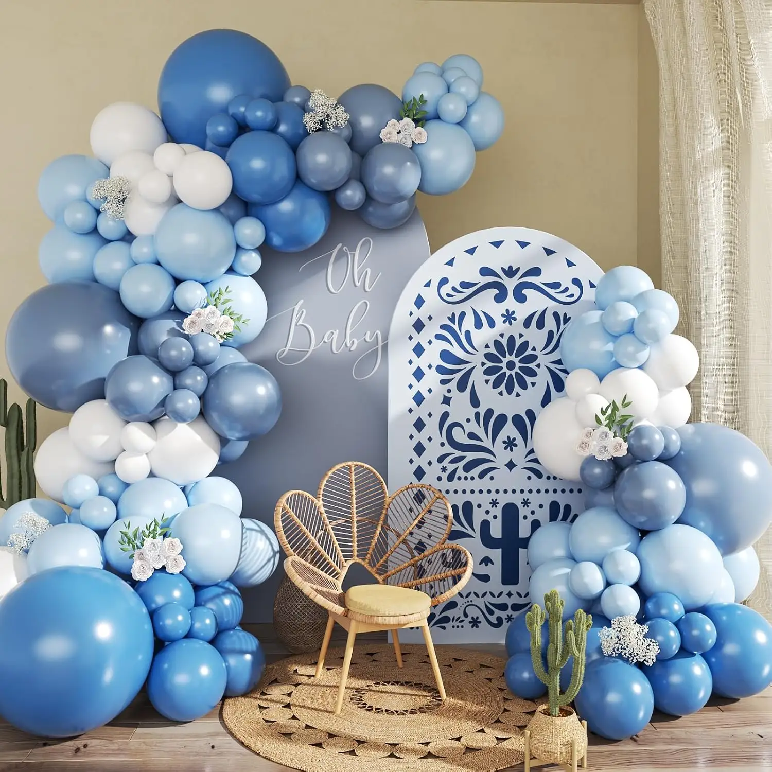 Denim Mavi Balon Çelenk Kemer Kitleri