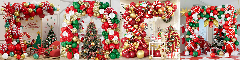 Christmas balloon arch