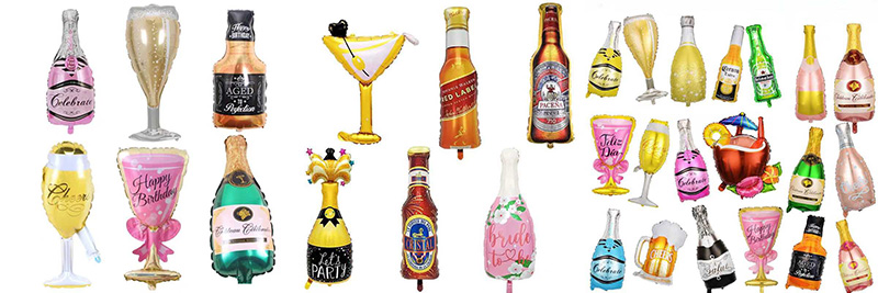 Wine bottle foil balloons