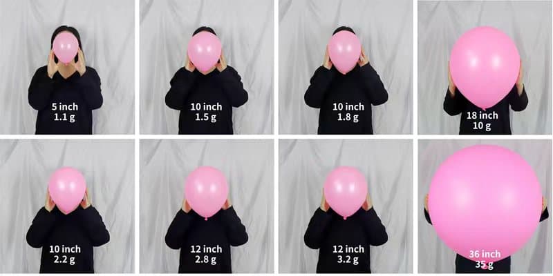 Balloons Size