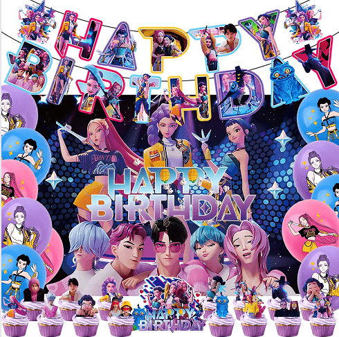 K-POP Şeytan Avcıları Partisi dekorasyon seti