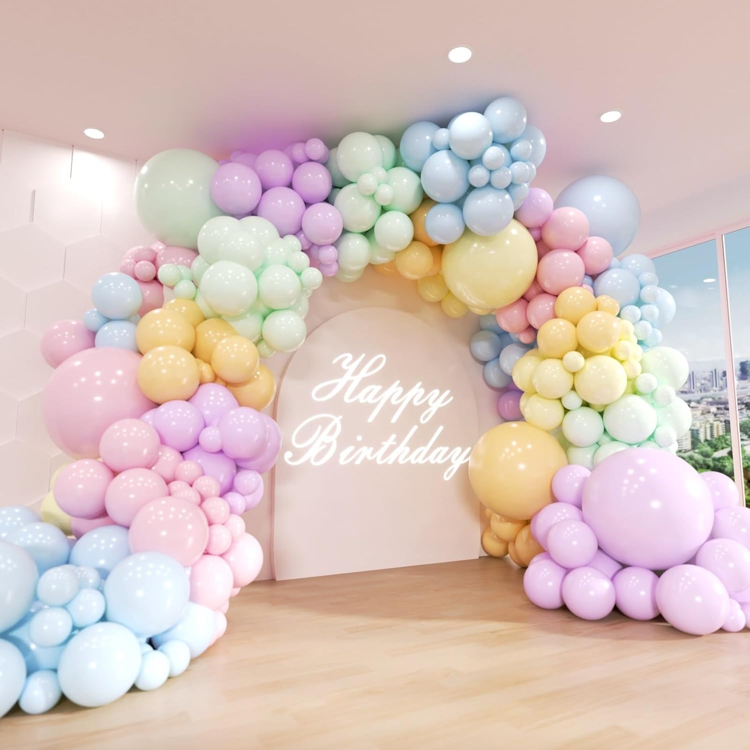 Macaroon Balon Garland Arch