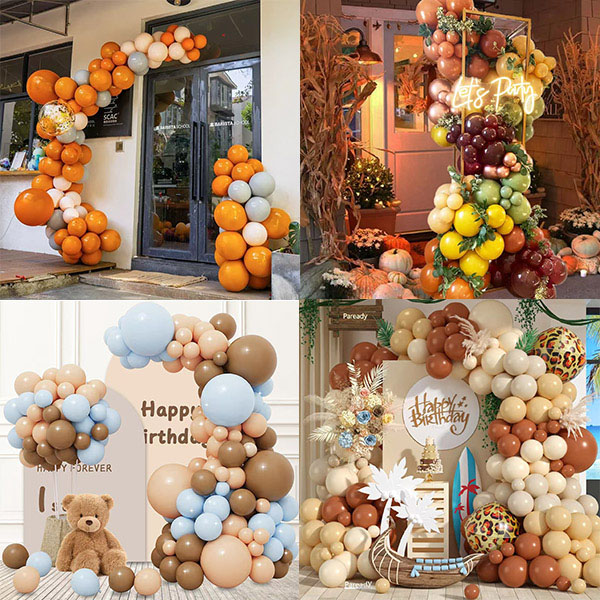 Retro renkli balon çelenk kiti