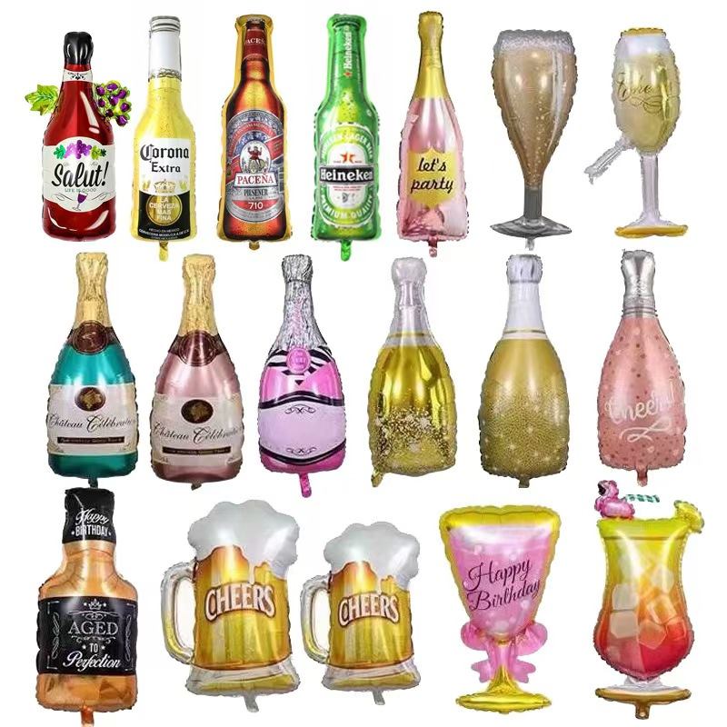 Şarap Şişesi Folyo Balonlar